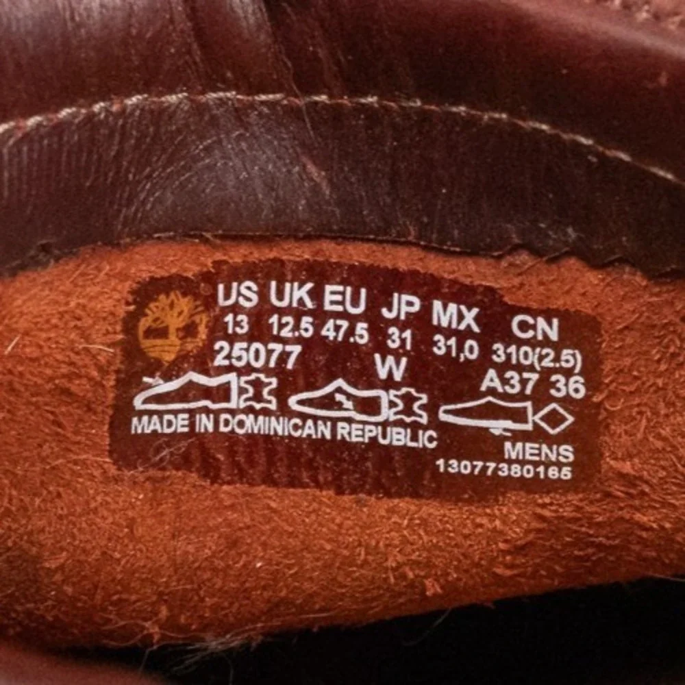 Timberland Men's 2-Eye Handsewn Boat Burgundy Leather Loafers Size 13